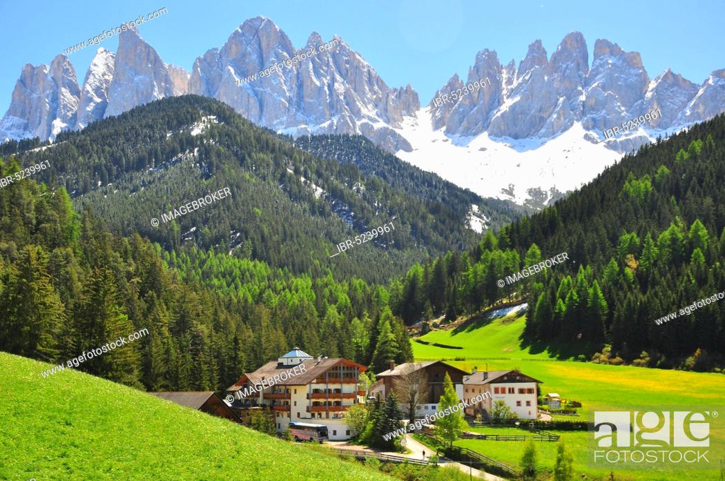 Stock Photo: Dolomites, Catinaccio, S. Magdalena, South Tyrol, Italy, Europe.