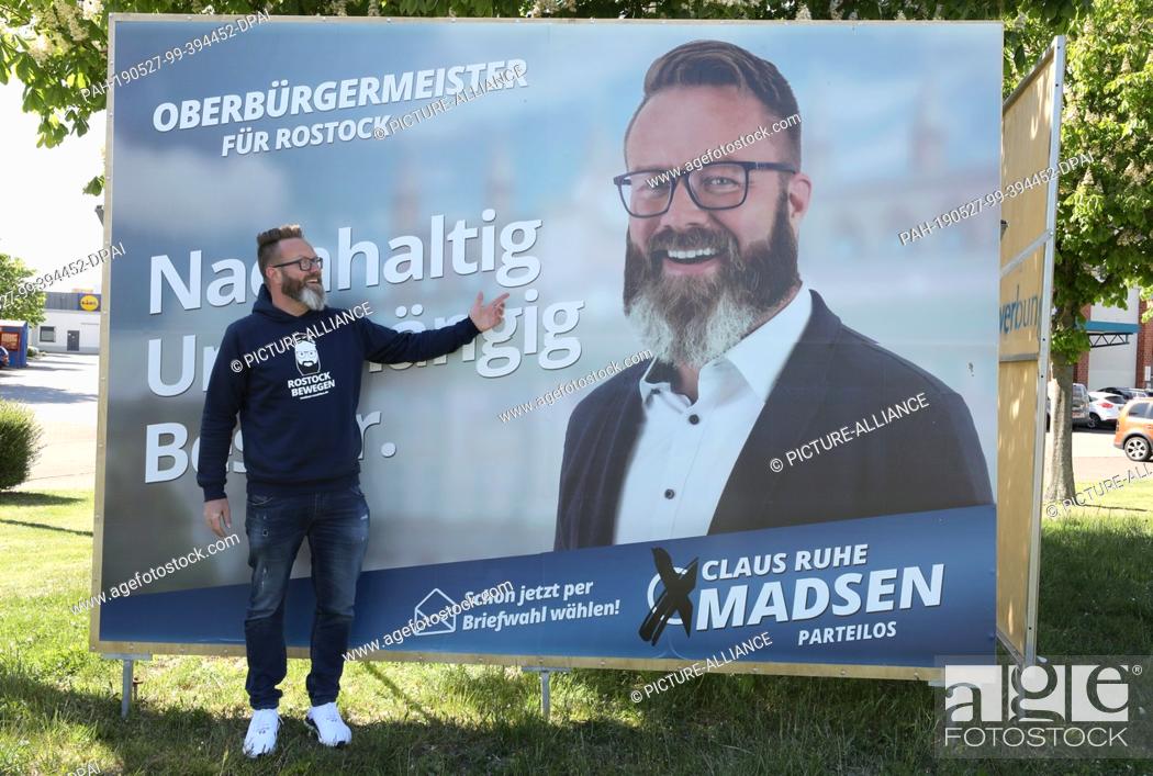 Stock Photo: 14 May 2019, Mecklenburg-Western Pomerania, Rostock: The Dane Claus Ruhe Madsen (non-party), until recently president of the Rostock Chamber of Industry and.
