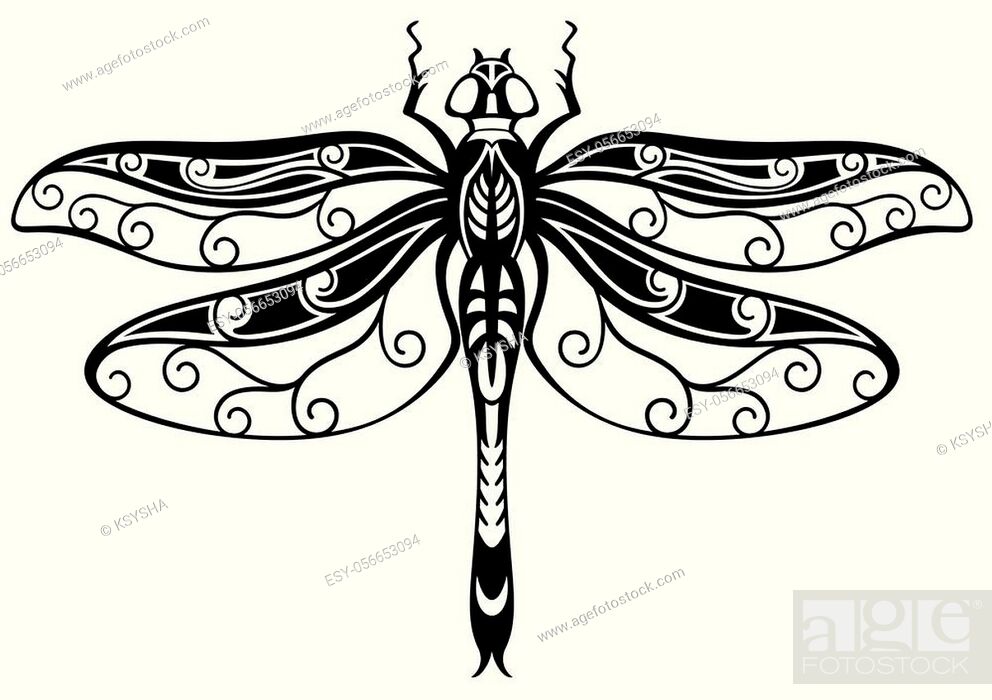 Tribal Dragonfly Temporary Tattoo – Temporary Tattoos