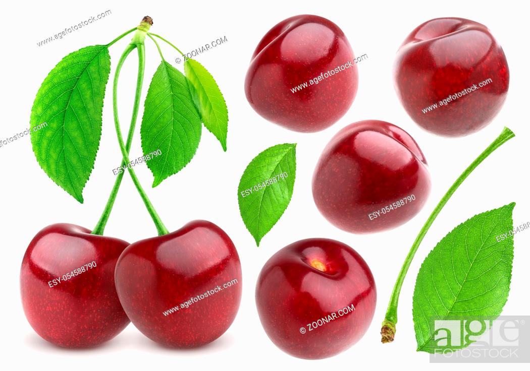 Stock Photo: Cherries collection. Cherry isolated on white background.