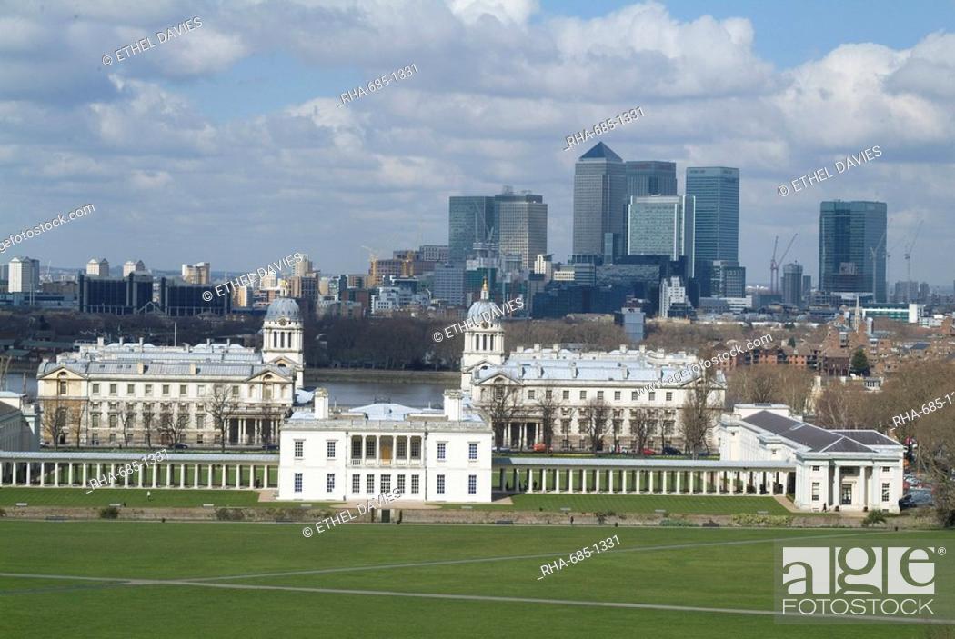 Stock Photo: View over London from Greenwich, UNESCO World Heritage Site, SE10, England, United Kingdom, Europe.