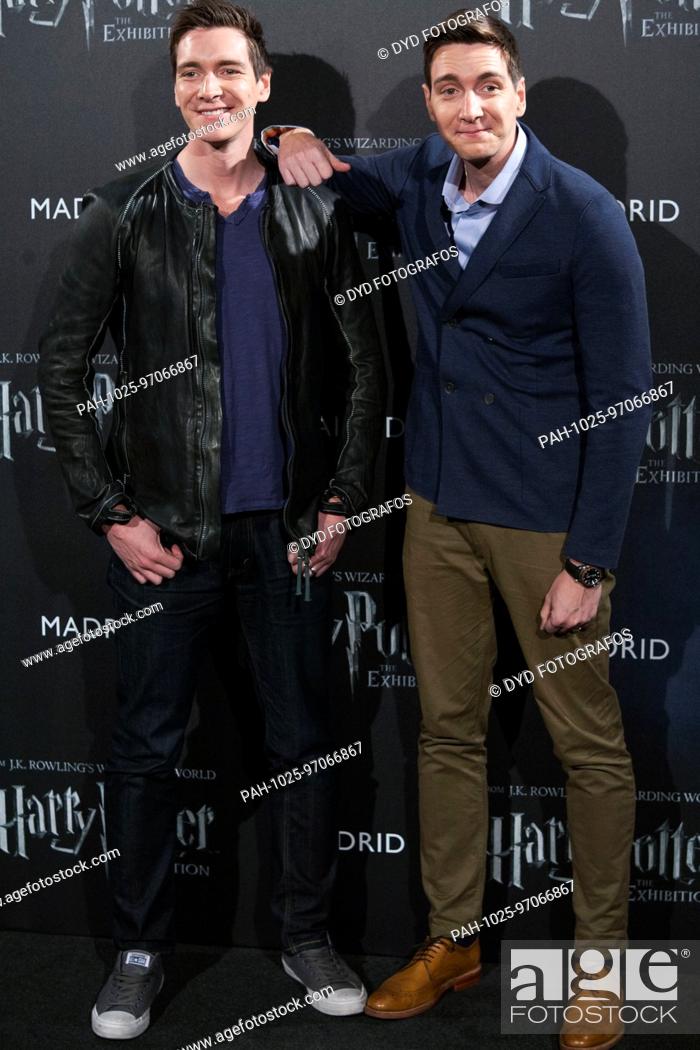 Stock Photo: James Phelps and Oliver Phelps at the Photocall for the exhibition' Harry Potter: The Exhibiton' in pavilion 1 at the Ifema exhibition centre.