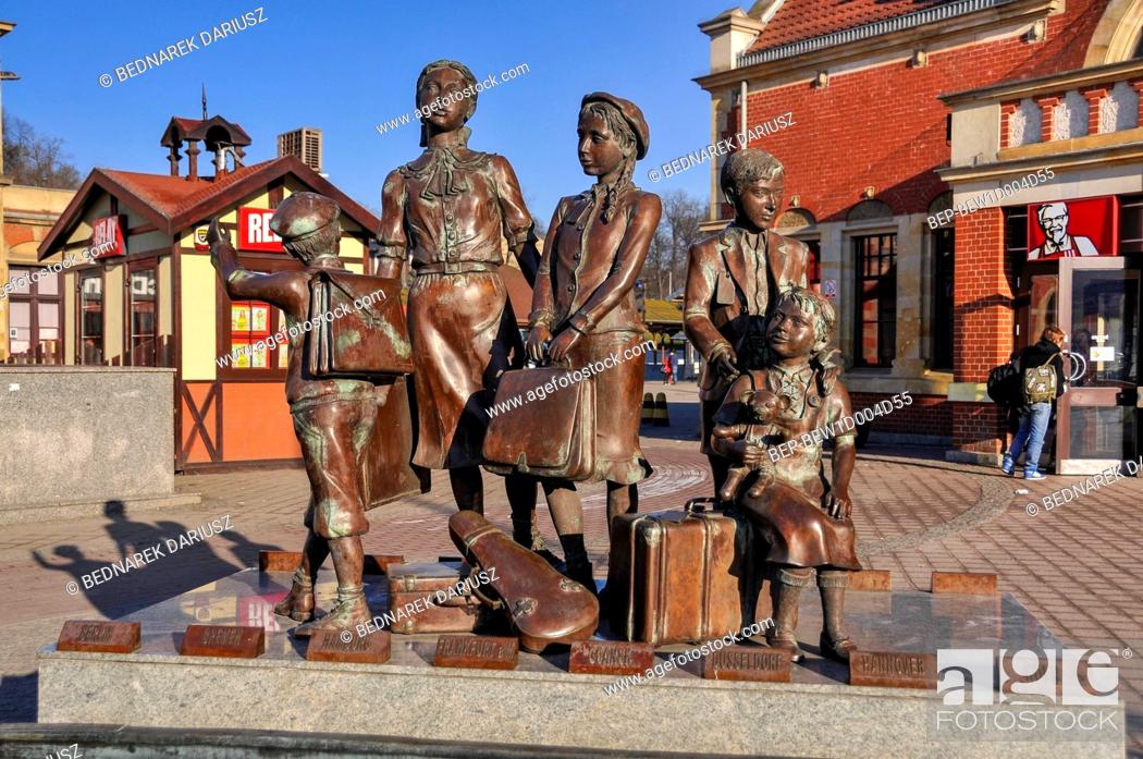 Stock Photo: Monument of children during Second World War near Railway station in Gdansk, Pomeranian Voivodeship, Poland.