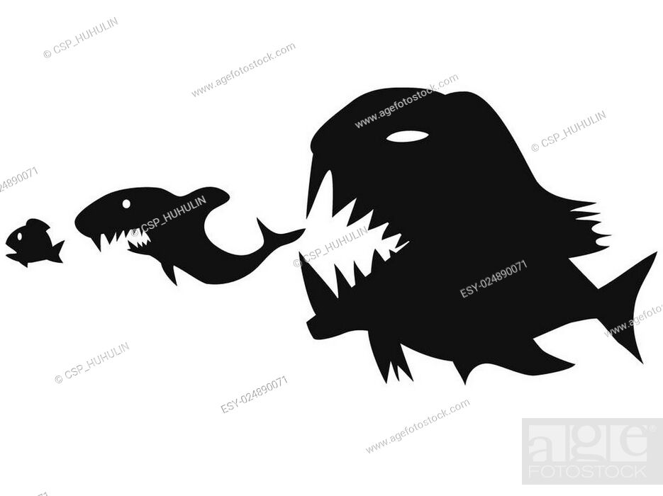 big fish eating small fish, Stock Vector, Vector And Low Budget Royalty  Free Image. Pic. ESY-024890071 | agefotostock