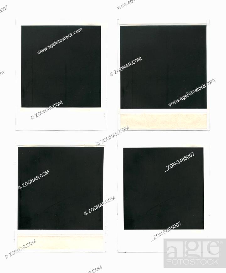Stock Photo: Set of old blank cards isolated over white.