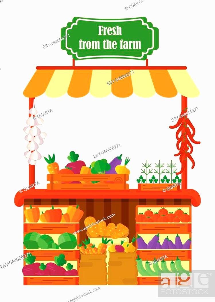 Farm market shop. Sale fresh vegetables in boxes and bags, Stock Vector,  Vector And Low Budget Royalty Free Image. Pic. ESY-048066271 | agefotostock