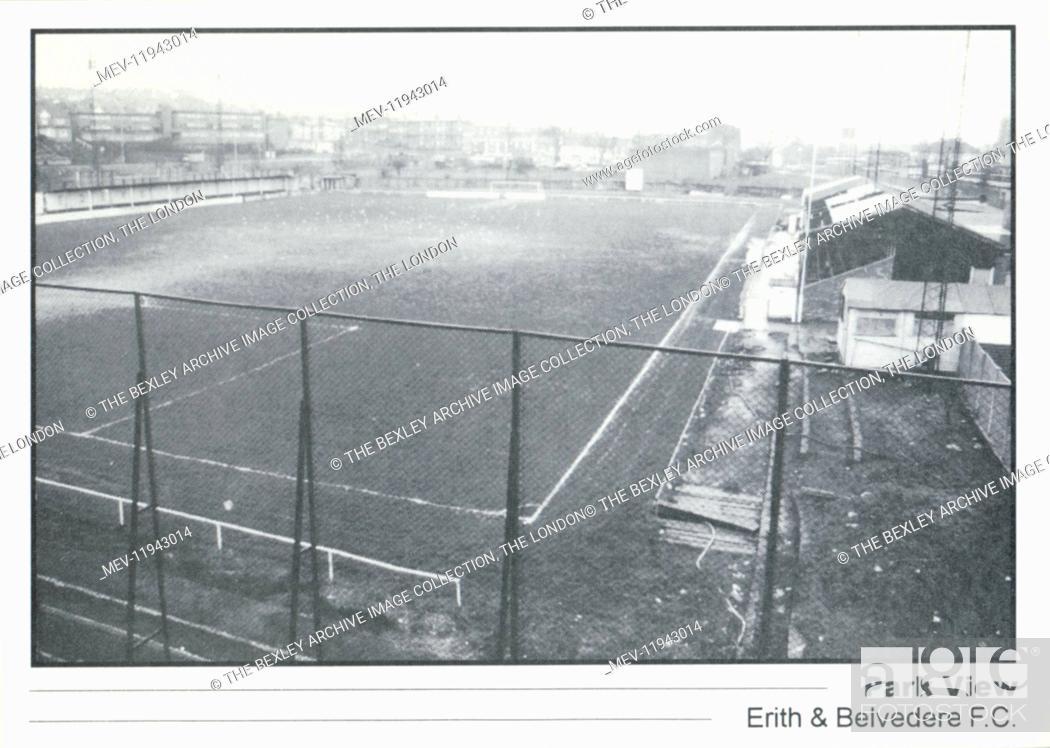 Stock Photo: Park View was home to Erith & Belvedere FC from their formation in 1922. The stand was destroyed by fire in 1997. The stand was never rebuilt and the club.