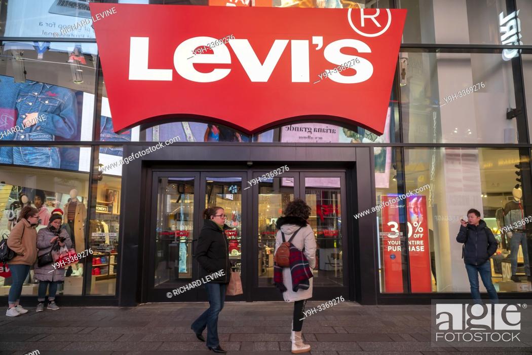 The Levi Strauss and Co. 's flagship store in Times Square in New York on  Wednesday, February 13, Stock Photo, Picture And Rights Managed Image. Pic.  Y9H-3369276 | agefotostock