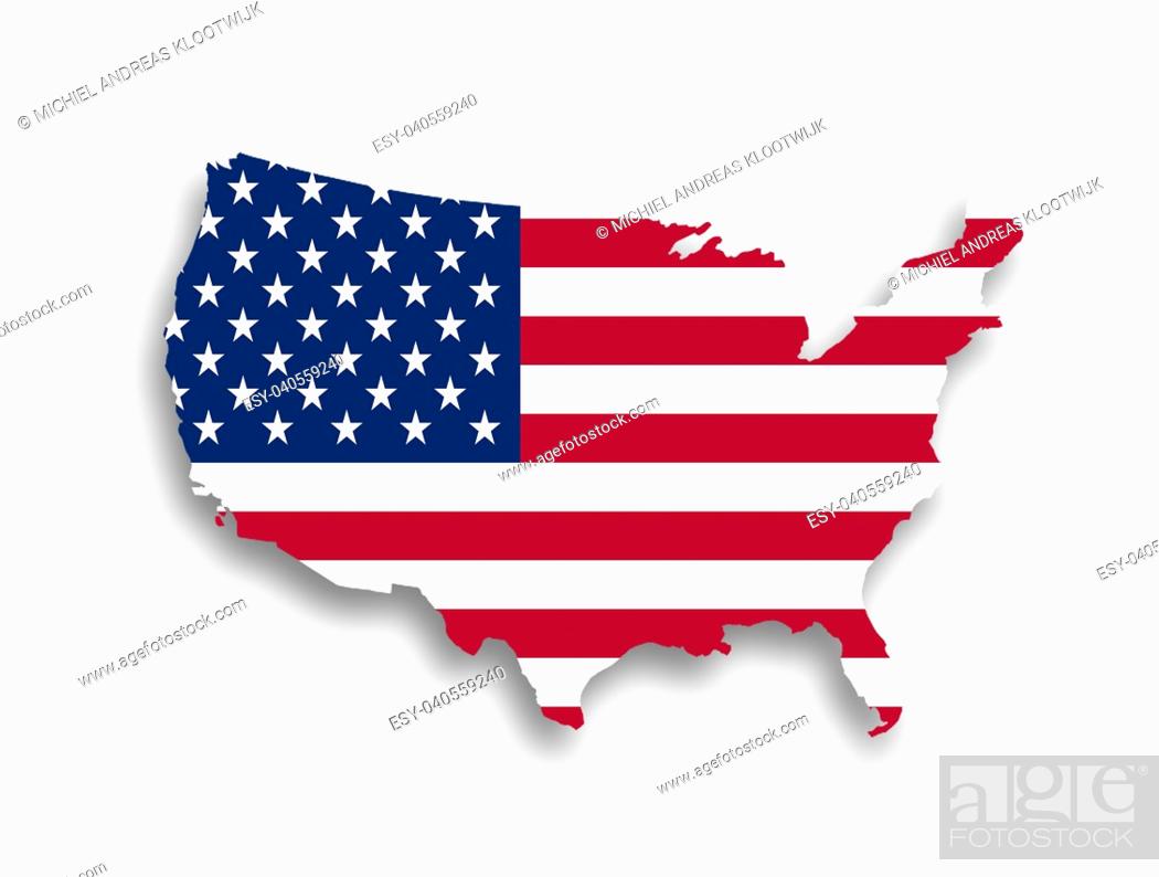 Stock Photo: United states map with the flag inside.