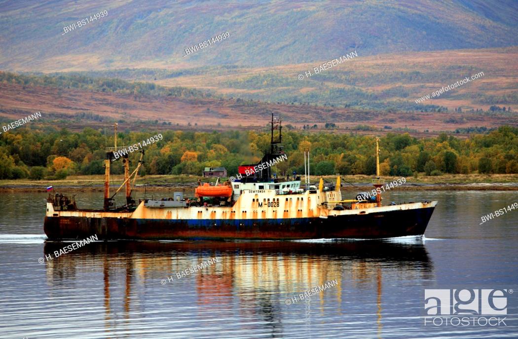 Stock Photo: rusty trawler, Norway, Troms, Kvaloya.