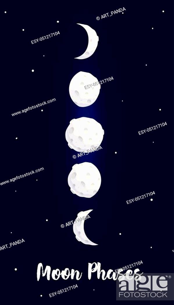 phases moon and Stars. Cute Night sky texture vector infographic cartoon on  the black blue..., Stock Vector, Vector And Low Budget Royalty Free Image.  Pic. ESY-051217104 | agefotostock