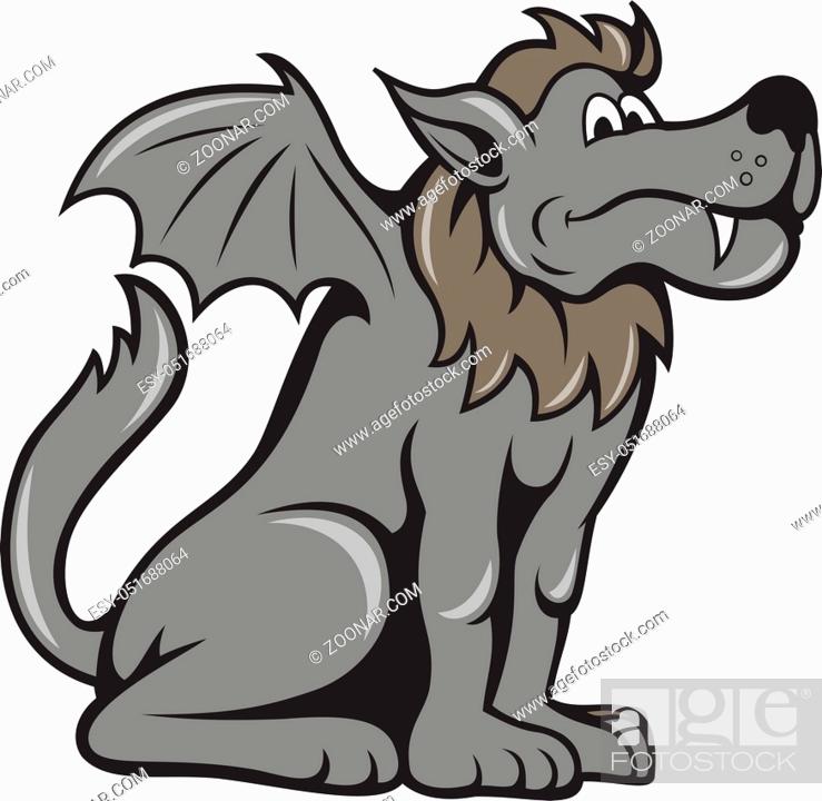 Illustration of kludde a Belgian mythical beast that is a wild dog wolf  with wings of a bat done in..., Stock Photo, Picture And Low Budget Royalty  Free Image. Pic. ESY-051688064 |