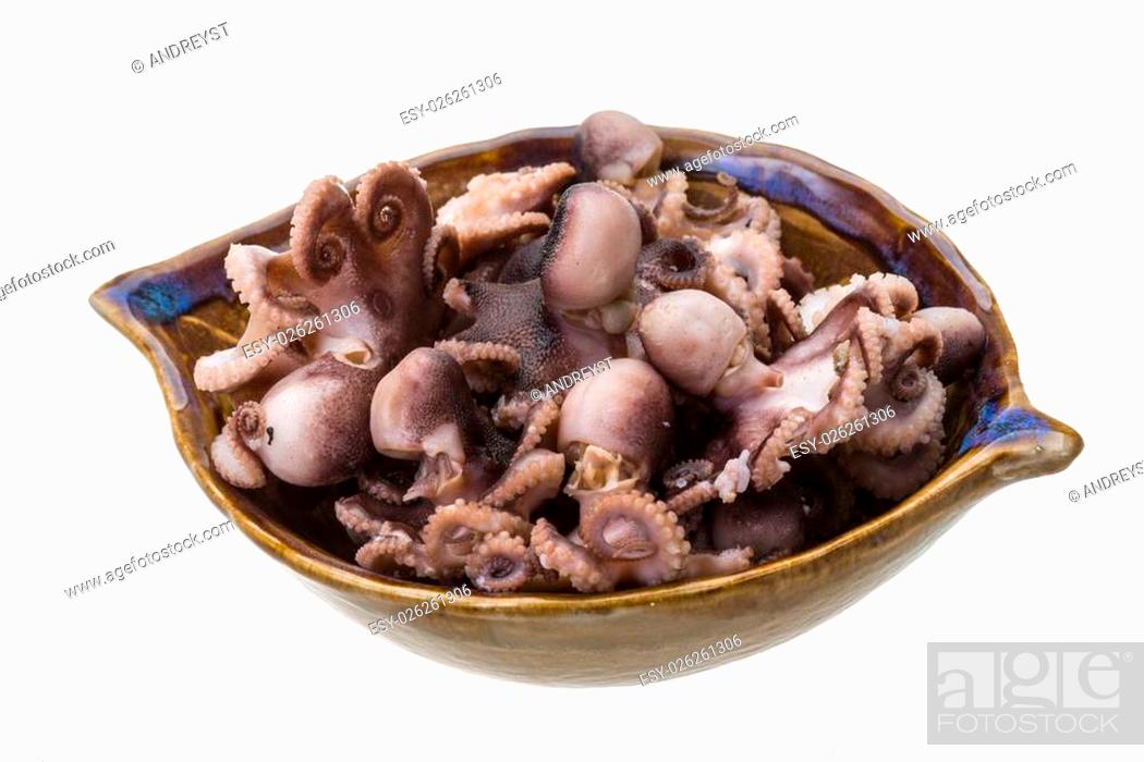 Stock Photo: Boiled Octopus isolated on white.