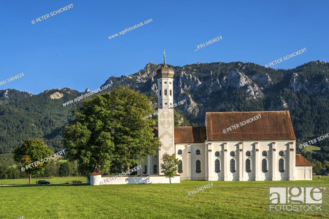 Stock Photo: Kirche St. Coloman bei Schwangau im Allgäu, Bayern, Deutschland | St. Coloman church near Schwangau, Allgaeu, Bavaria, Germany.