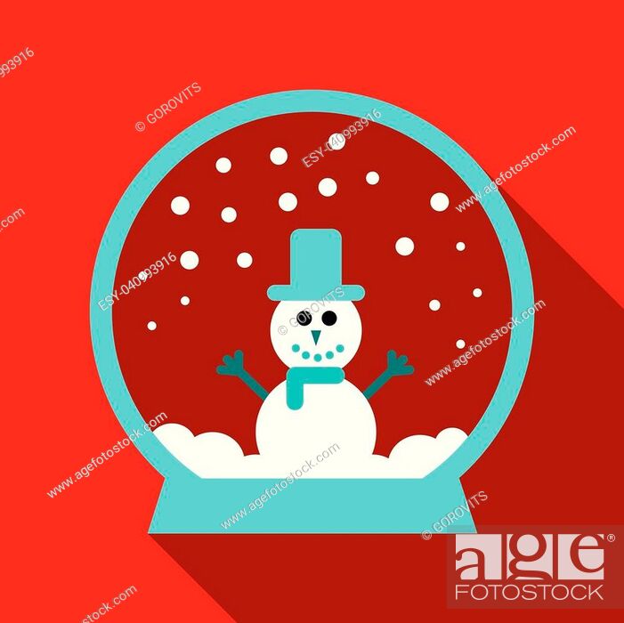 simple modern clean melted or melting snowman cartoon in a glass ball  crystal or globe vector flat..., Stock Vector, Vector And Low Budget  Royalty Free Image. Pic. ESY-040993916 | agefotostock