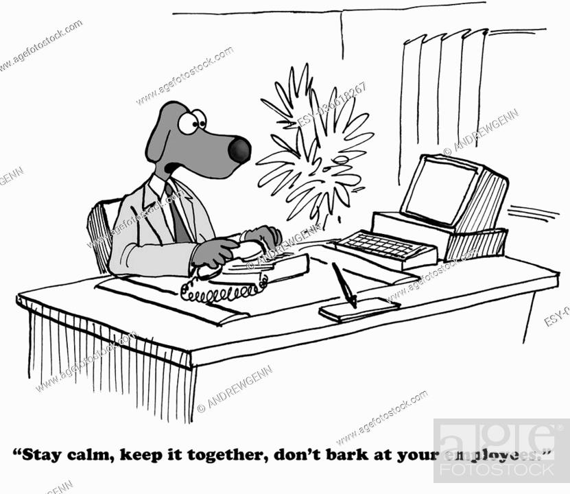 Business cartoon about reminding oneself to be positive, cool, calm and  collected, Stock Photo, Picture And Low Budget Royalty Free Image. Pic.  ESY-036618267 | agefotostock