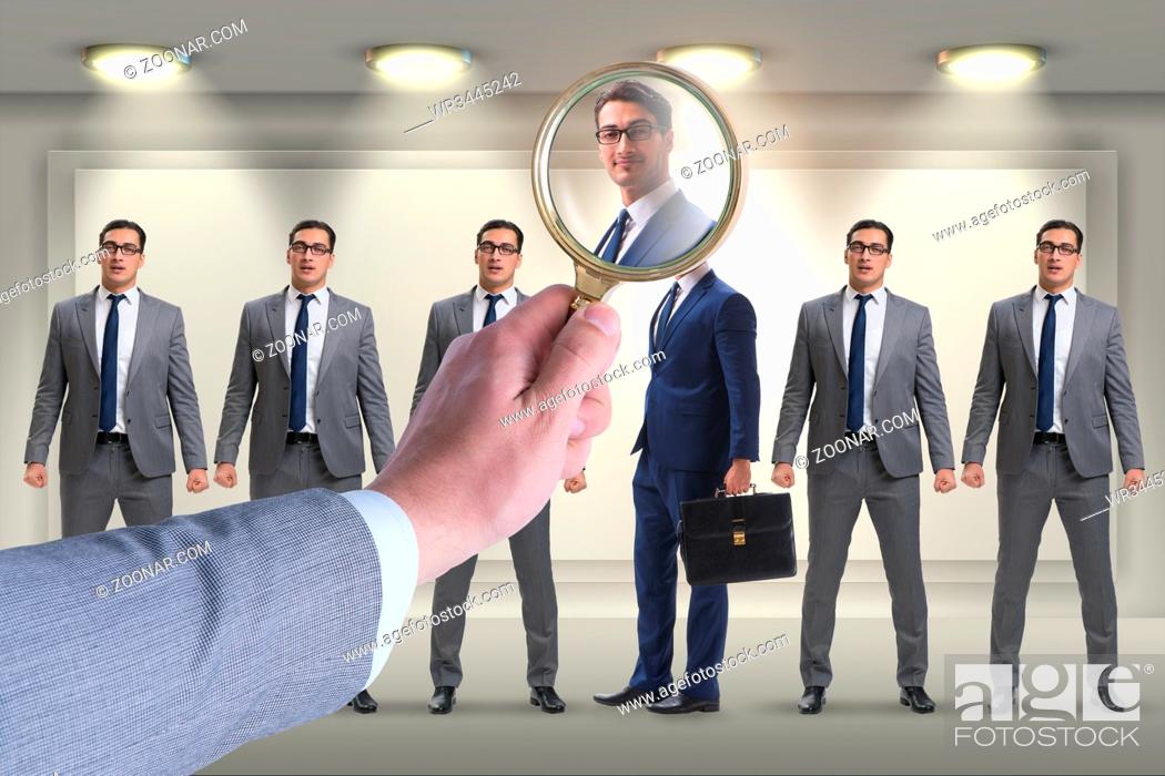 Stock Photo: Recruitment and employment concept with selected employee.