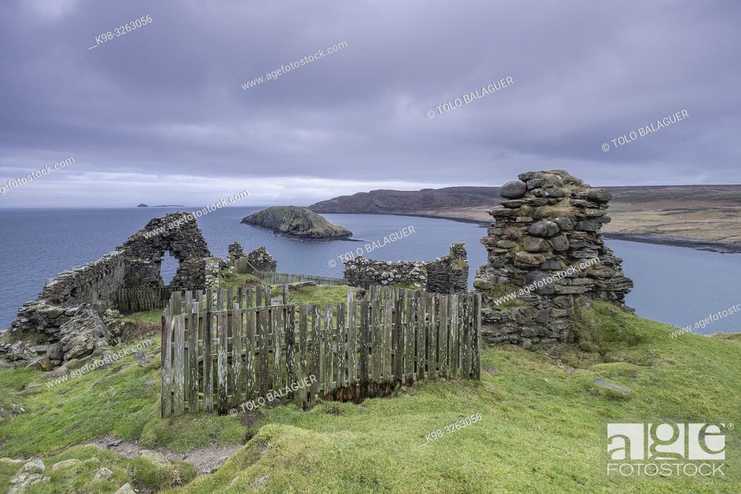 Stock Photo: Duntulm Castle, North Trotternish Coast, Isle of Skye, Highlands, Scotland, United Kingdom.
