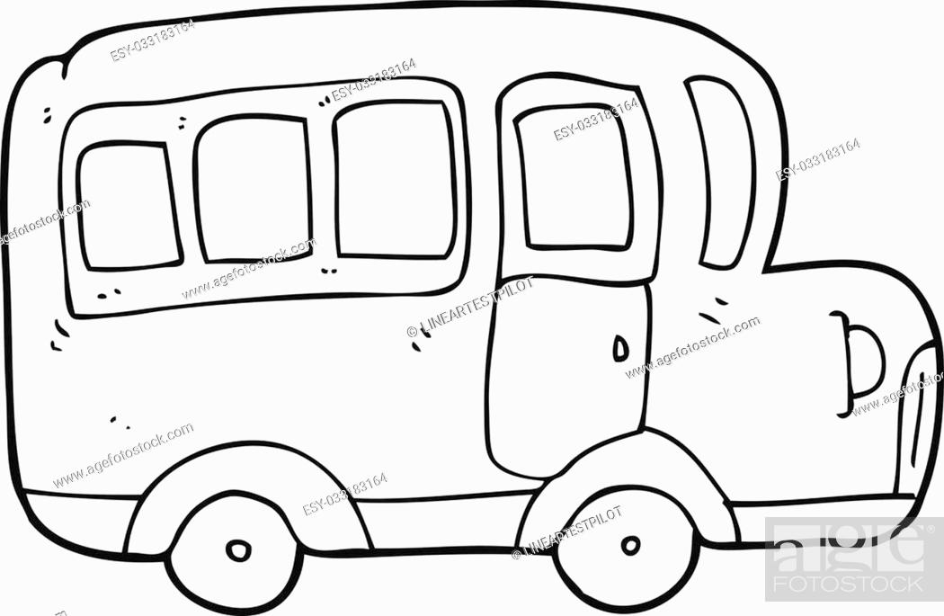 freehand drawn black and white cartoon yellow school bus, Stock Vector,  Vector And Low Budget Royalty Free Image. Pic. ESY-033183164 | agefotostock