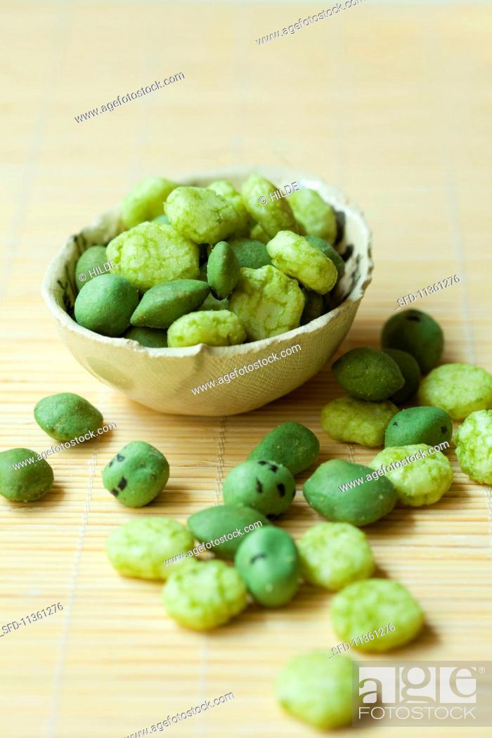 Stock Photo: Wasabi peas from Japan.