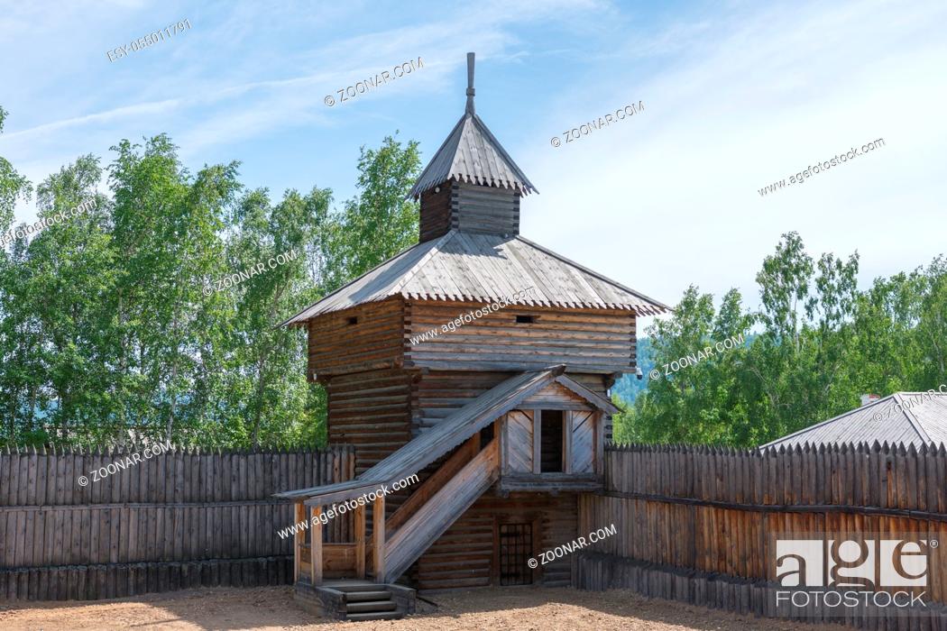 Stock Photo: Irkutsk Region, Taltsy, Museum of Ancient Zotchestvo, June 2019.