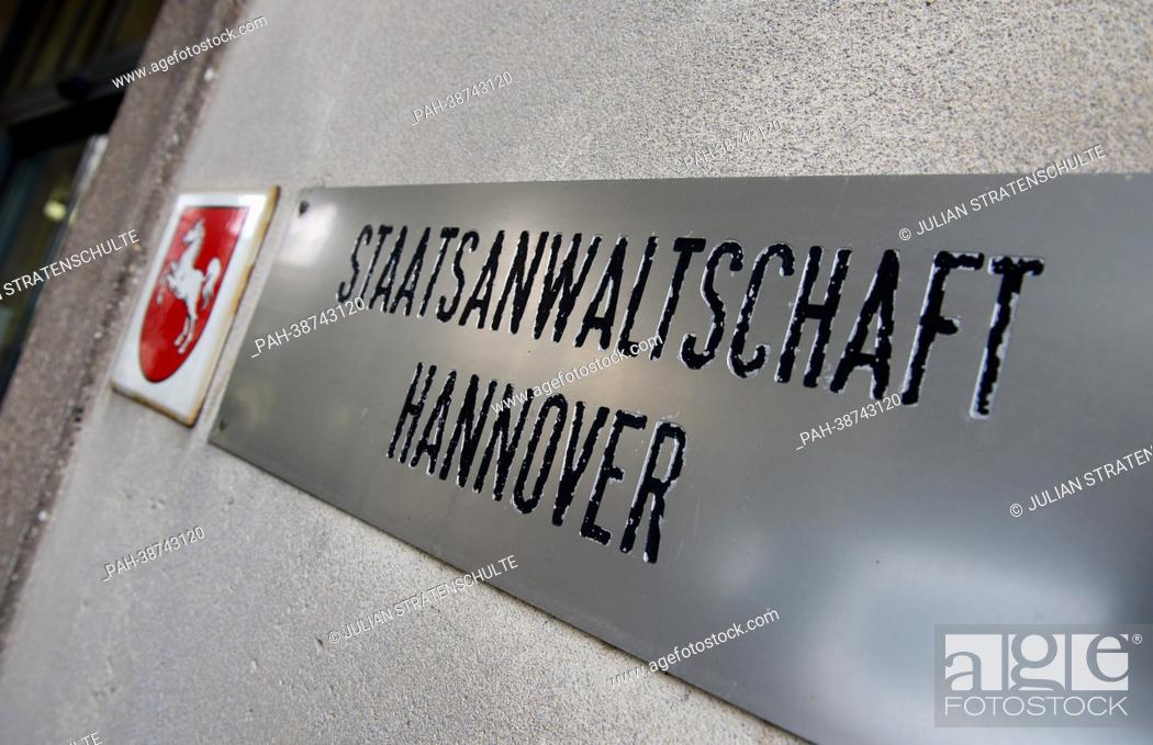 Stock Photo: A sign of the department of public prosecution in Hanover is pictuired in Germany, 12 April 2013. The district attorney's office of Hanover has brought charges.