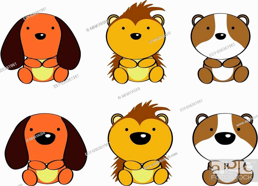 cute baby animals cartoon set in vector format very easy to edit, Stock  Vector, Vector And Low Budget Royalty Free Image. Pic. ESY-036361961 |  agefotostock