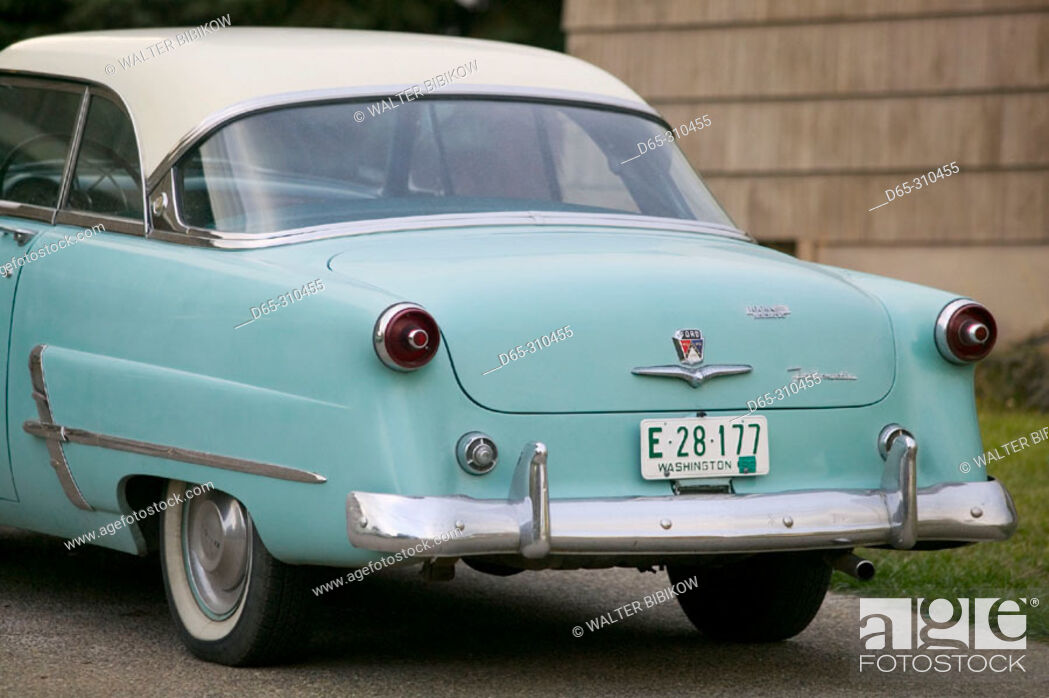 Stock Photo: 1953 Ford automobile, site of TV's 'Northern Exposure' show. Roslyn. Washington, USA.