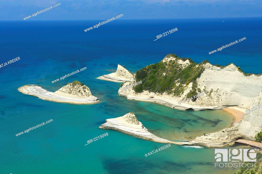 Stock Photo: Cape Drastis near Sidari, Corfu, Ionian Islands, Greece, Europe.