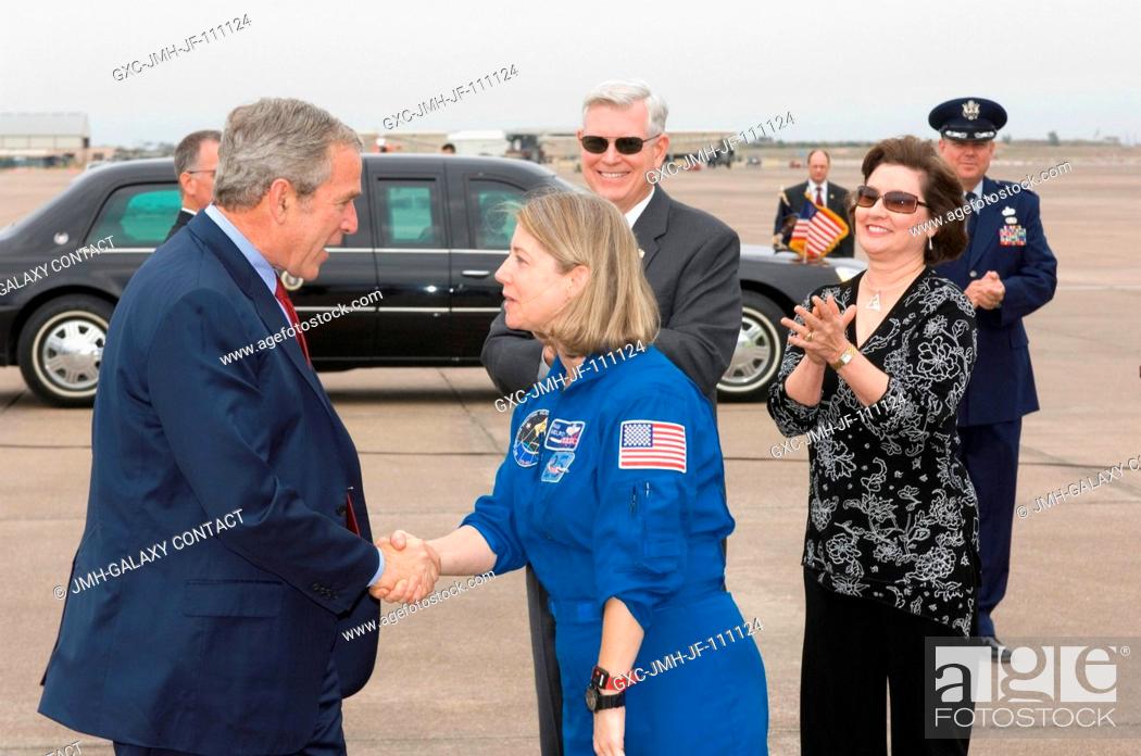 Stock Photo: - The crew of the STS-120 mission received a special greeting upon their return home to Houston Thursday, Nov. 8, following the landing of space shuttle.