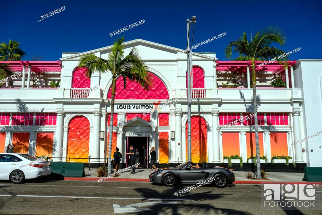 Stock Photo: Louis Vuitton, The Famous Luxury Boutique in Rodeo Drive, Beverly Hills, California, United States Of America.