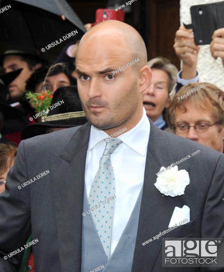 Stock Photo: Prince Albert of Thurn and Taxis at the wedding of his sister Princess Maria Theresia of Thurn and Taxis and Hugo Wilson in Tutzing, Germany, 13 September 2014.