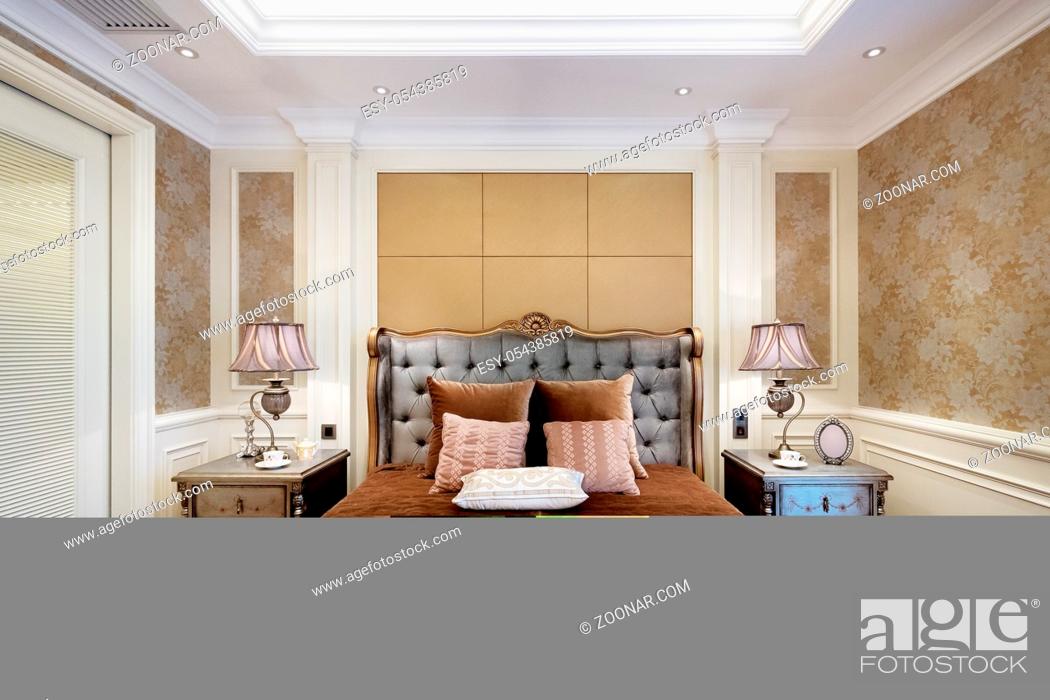 Stock Photo: decoration and design of modern bedroom.