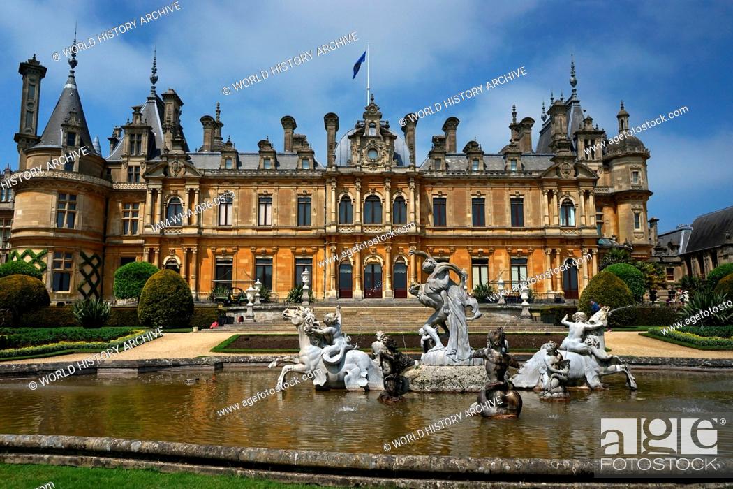 Photo de stock: Epic fountain depicting Roman mythological characters in the gardens of Waddesdon Manor, a country house in the village of Waddesdon.