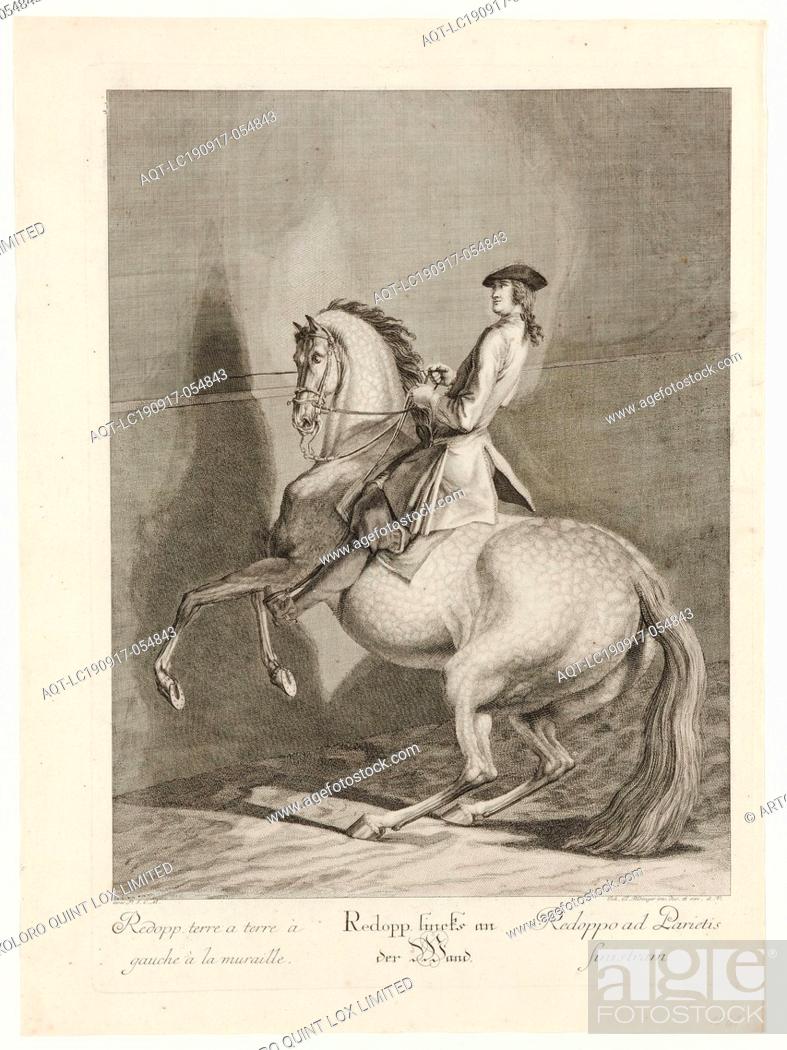 Stock Photo: Redopp left on the wall, 1734, etching, sheet: 59.8 x 44 cm |, Plate: 54.5 x 39.2 cm, U.l., below the illustration: avec P.S.C.M ., u.r .: Joh. El.