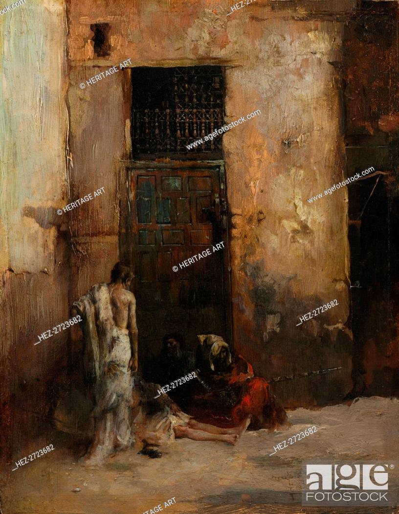 Imagen: Beggars by a Door, 1870. Creator: Mariano Fortuny y Carbó (Spanish, 1838-1874).
