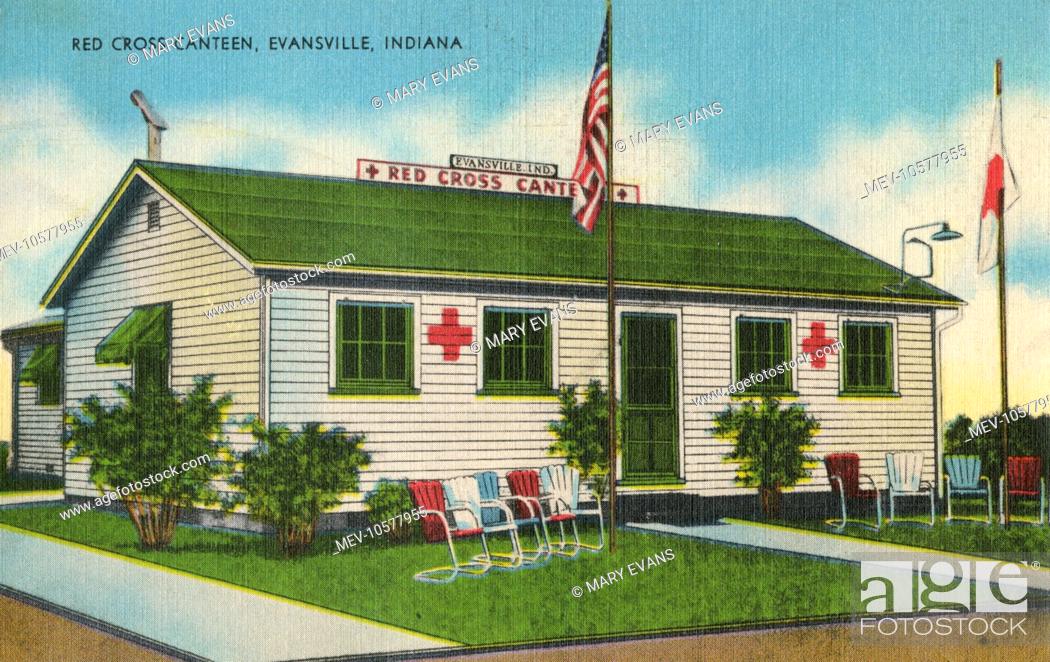 Imagen: The Red Cross Canteen, Evansville, Indiana, USA at the intersection of Oio Street and Fulton Avenue. During World War II.