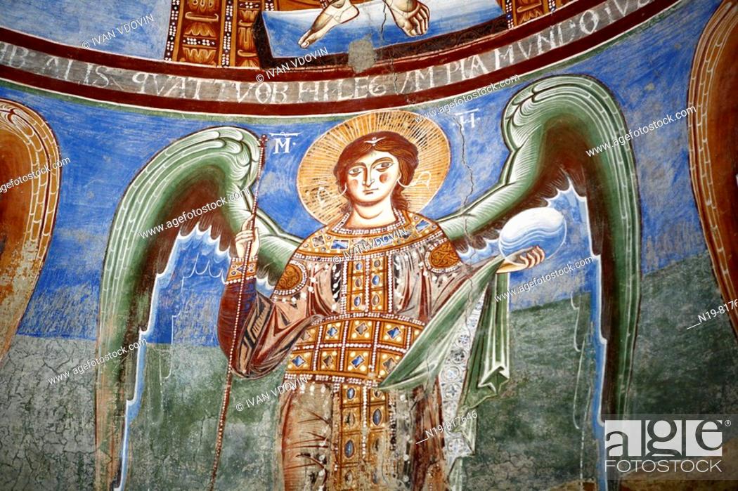 Mural painting in the apse of the Sant'Angelo in Formis church (9th  century), Caserta, Campania, Foto de Stock, Imagen Derechos Protegidos Pic.  N19-817646 | agefotostock