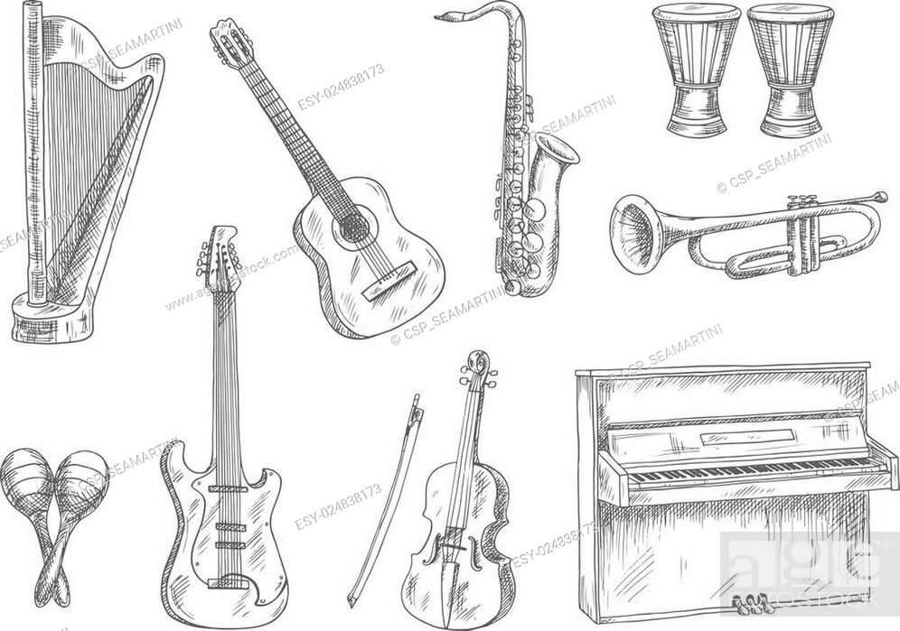bundle of nine musical instruments set icons 2560434 Vector Art at Vecteezy-saigonsouth.com.vn