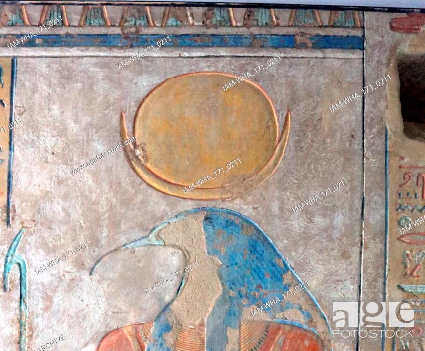 Stock Photo: Wall painting depicting, the God Thoth; tomb of Prince Khaemweset (Khaemweset, Khaemwese or Khaemwaset); fourth son of Ramesses II, who was born c.