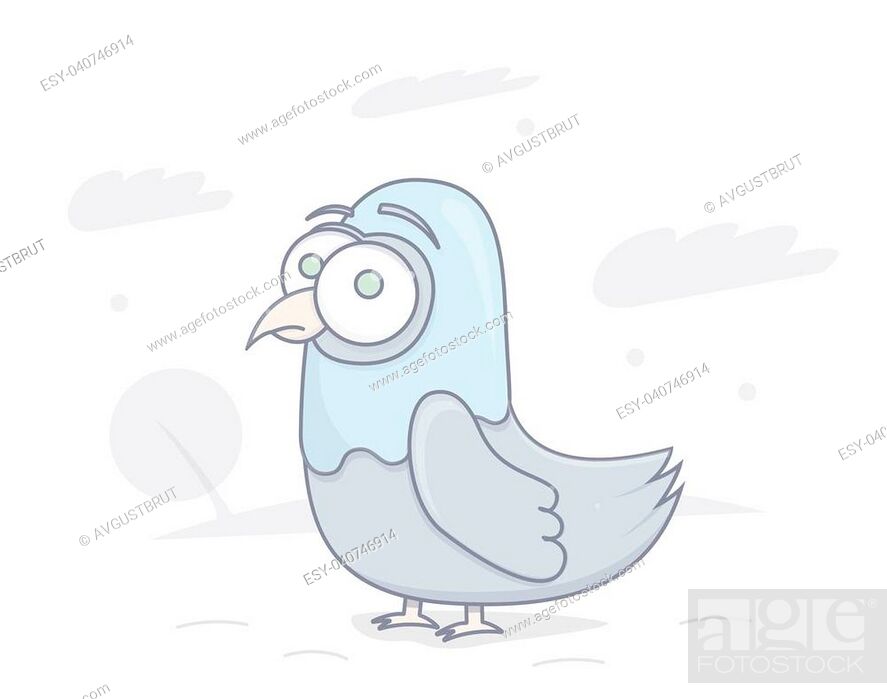 Funny pigeon. Stupid look. Cartoon character vector illustration, Stock  Vector, Vector And Low Budget Royalty Free Image. Pic. ESY-040746914 |  agefotostock