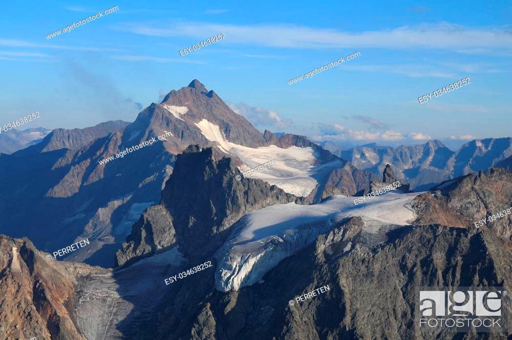 Stock Photo: View from the Titlis, Summer scene in the Swiss Alps.