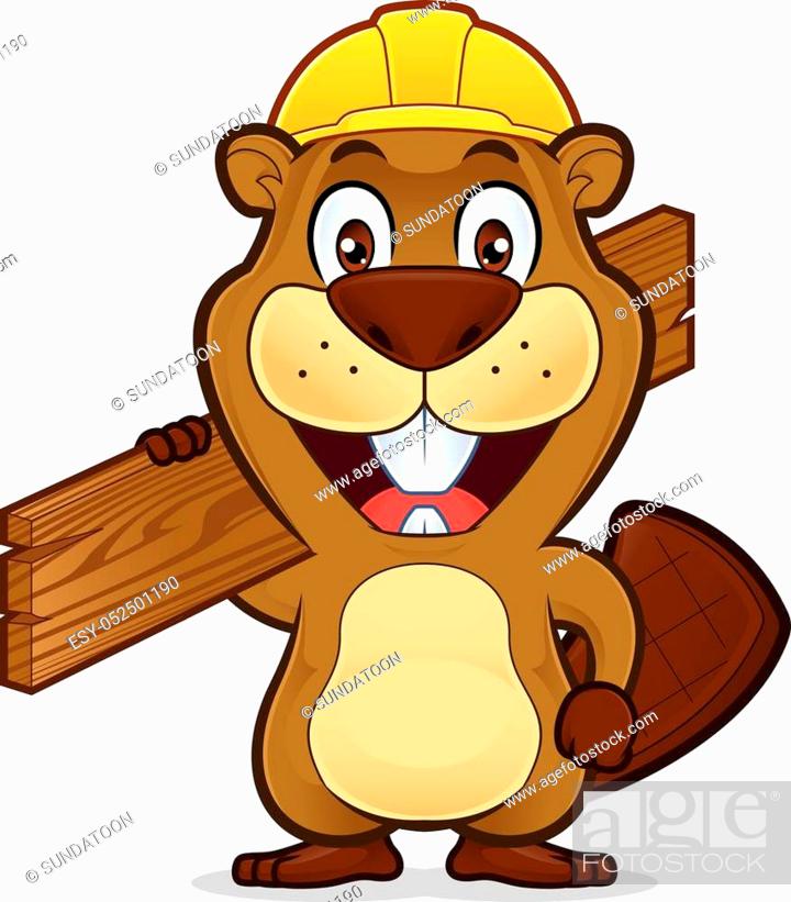 Clipart picture of a beaver cartoon character wearing a construction hat  and holding a plank of wood, Stock Vector, Vector And Low Budget Royalty  Free Image. Pic. ESY-052501190 | agefotostock