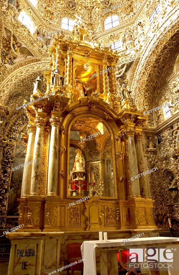 Altar inside cathedral, Capilla del Rosario, Santo Domingo Church, Puebla,  Mexico, Foto de Stock, Imagen Derechos Protegidos Pic. FNL-2252411 |  agefotostock