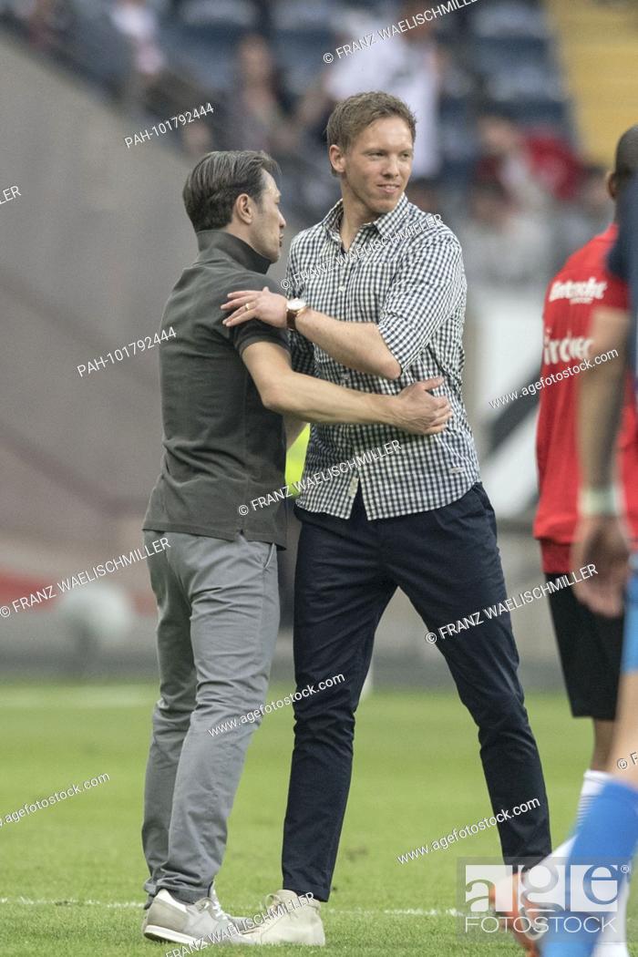 Stock Photo: Also after the game coach Julian NAGELSMANN (1899) and coach Niko KOVAC (F, l.) Exchanged friendly wither one another, hugging each other, fair play; Soccer 1.