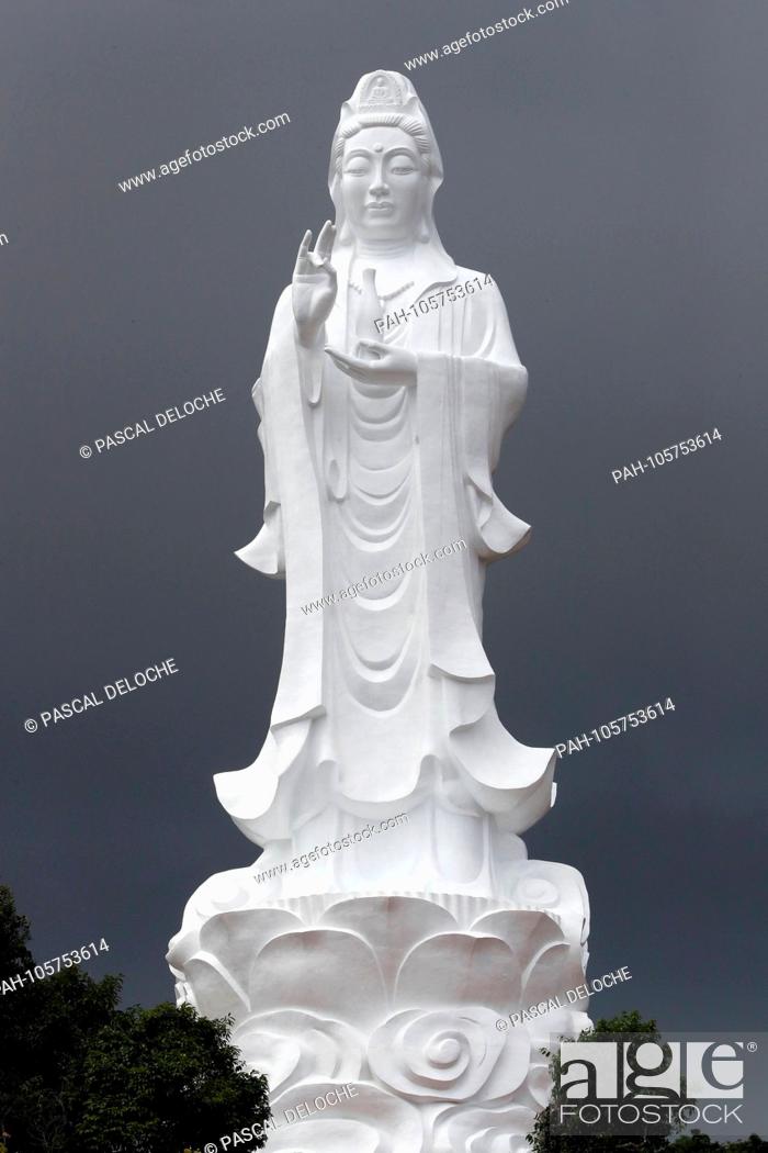 Stock Photo: Chua Ho Quoc pagoda. Goddess of Mercy, Avalokitesvara Bodhisattva statue. Phu Quoc. Vietnam. | usage worldwide. - Duong To/Phu Quoc/Vietnam.