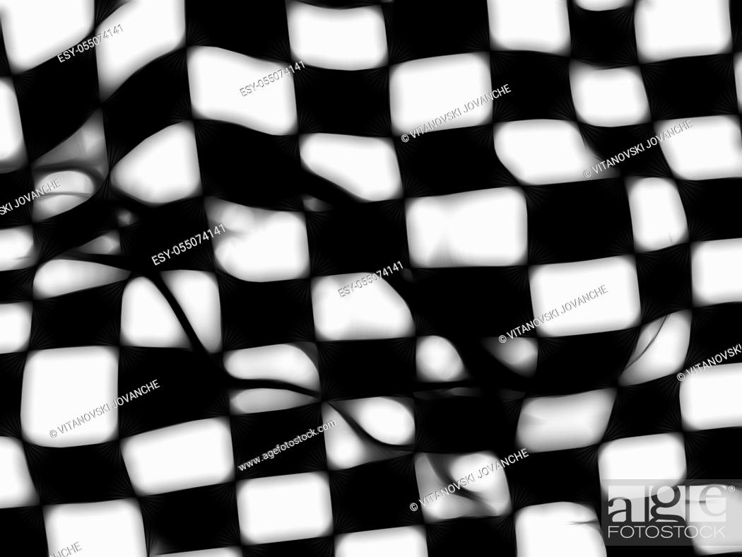 Stock Photo: Black-white checkered plane made in 3d software.