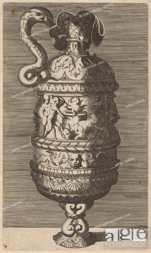 Stock Photo: Vase with a Sacrificial Scene. Artist and publisher: Originally by René Boyvin (French, Angers ca. 1525-ca. 1625 Angers (?)); Designer: Polidoro da Caravaggio.