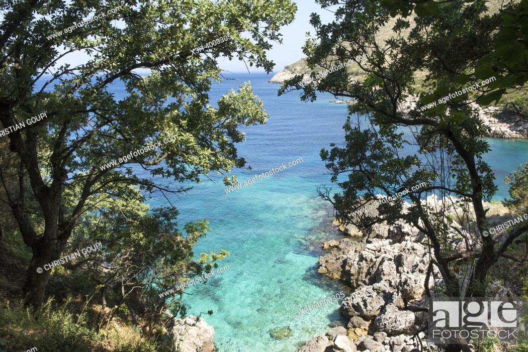 Stock Photo: Cove of Brisana, Peninsula of Karaburun, within the Karaburun-Sazan Marine Parc, Vlore bay, Albania, Southeastern Europe.