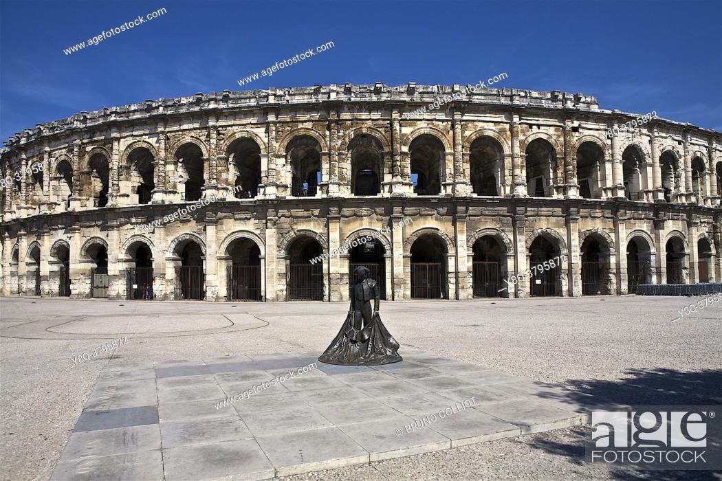 Stock Photo: Arena of Nîmes, Gard, France.